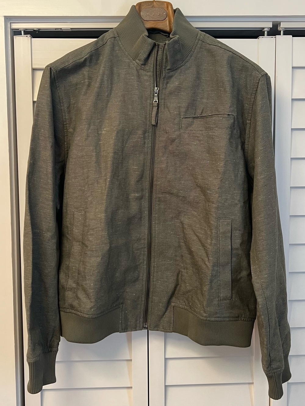 Men’s Banana Republic NWT Military Green Zip Bomber Jacket Fall Jacket Sz L